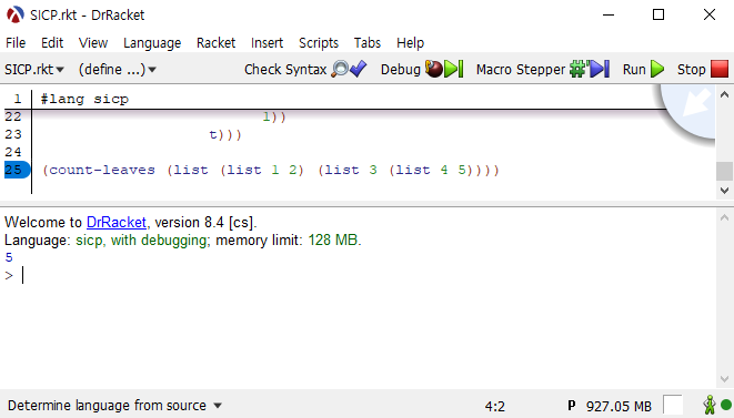 이파리의 개수를 5개로 잘 구해내는 모습