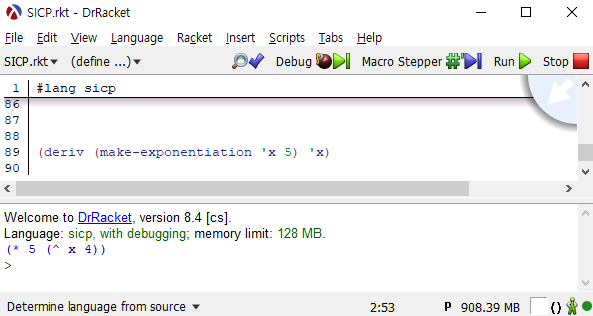 x^5를 미분하는 모습
